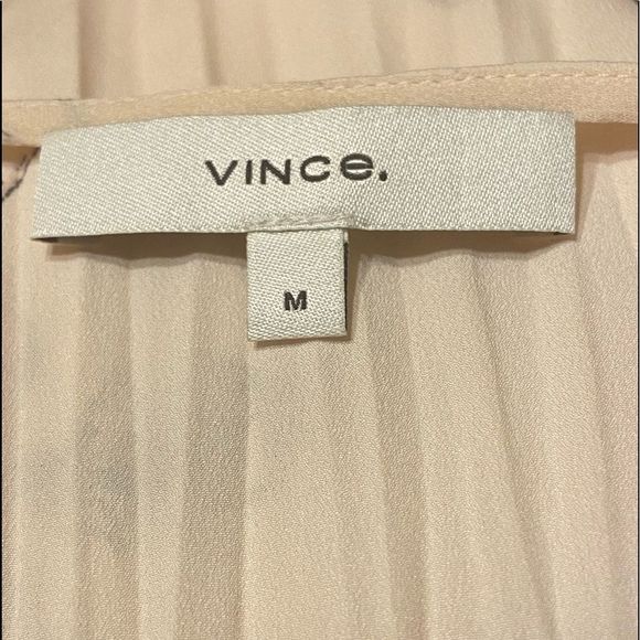 Vince Women’s Tossed Poppy V Neck Pleated Dress Size Medium M - Picture 7 of 10